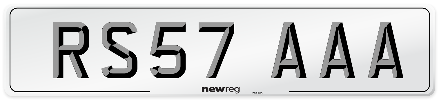 RS57 AAA Number Plate from New Reg